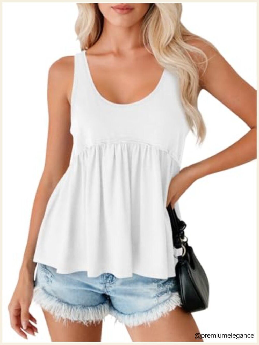 Flowy Peplum Babydoll Tank Top for Women - Sleeveless Cute Summer Shirt